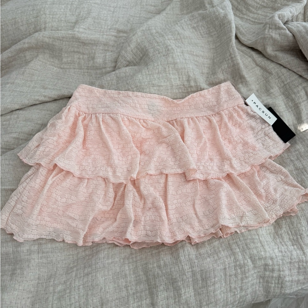 PacSun Light Pink Lace Mini Skirt